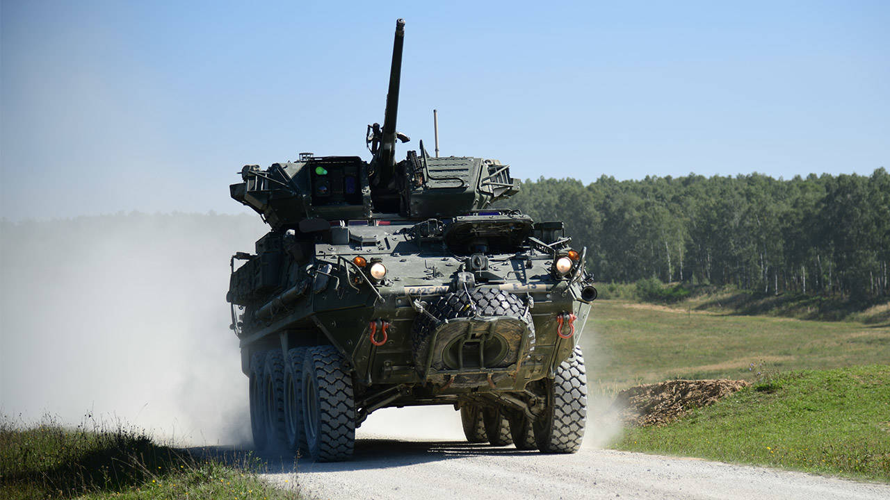 Stryker during live fire training in Germany 2023