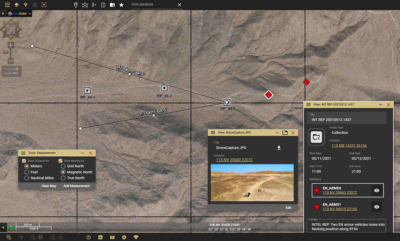 GeoSuite Situational Awareness Screenshot